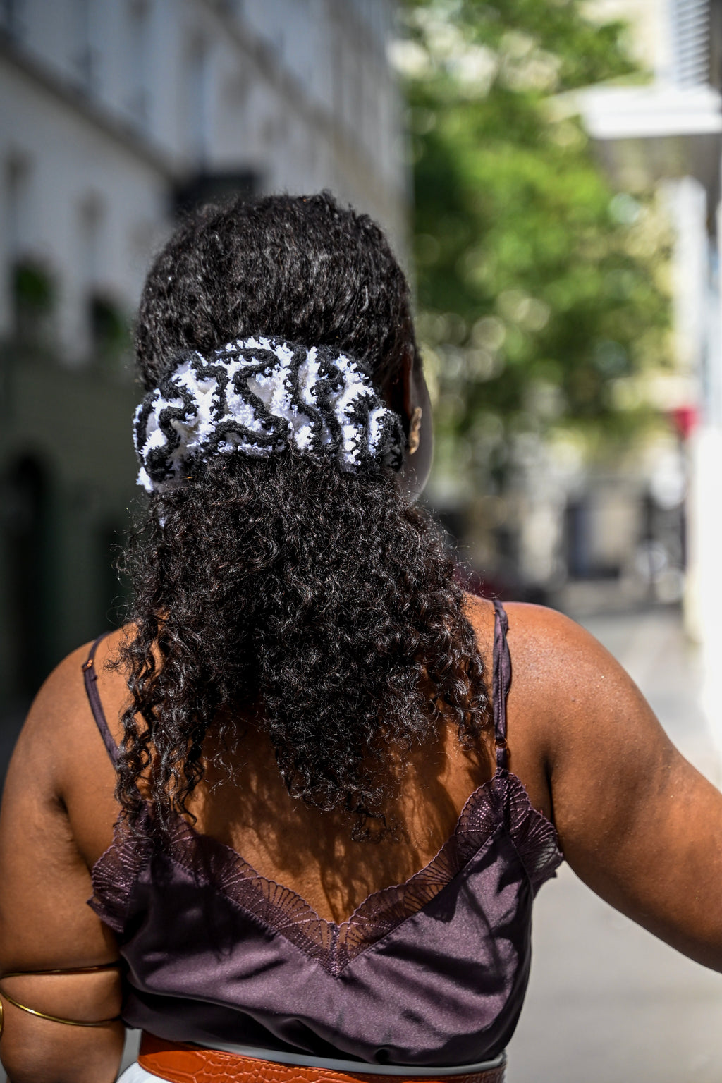NORIA - Chouchou en Crochet - Blanc et Noir
